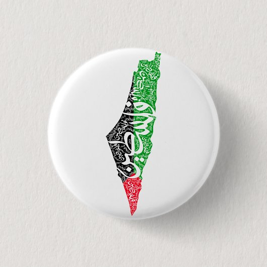 Gratis Palestina kaart en vlag فلسطين Ronde Button 3,2 Cm (Voorkant)