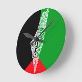Gratis Palestina kaart en vlag فلسطين Ronde Klok (Hoek)
