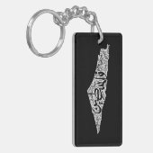 Gratis Palestina kaart en vlag فلسطين Sleutelhanger (Voorkant Links)