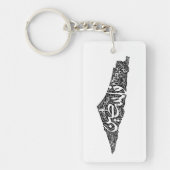 Gratis Palestina kaart en vlag فلسطين Sleutelhanger (Voorkant)