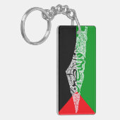 Gratis Palestina kaart en vlag فلسطين Sleutelhanger (Voorkant Links)