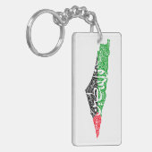 Gratis Palestina kaart en vlag فلسطين Sleutelhanger (Voorkant Links)