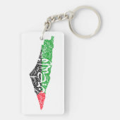 Gratis Palestina kaart en vlag فلسطين Sleutelhanger (achterkant)