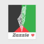 Gratis Palestina kaart en vlag فلسطين Sticker (Vel)