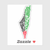 Gratis Palestina kaart en vlag فلسطين Sticker (Vel)