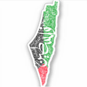 Gratis Palestina kaart en vlag فلسطين Sticker (Voorkant)