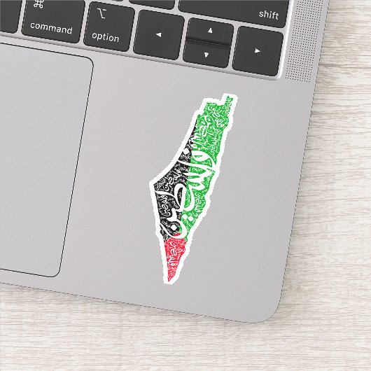 Gratis Palestina kaart en vlag فلسطين Sticker (Detail)