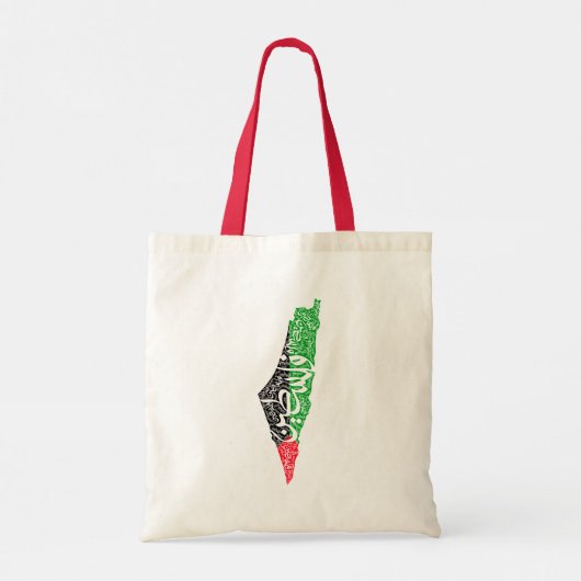Gratis Palestina kaart en vlag فلسطين Tote Bag (Achterkant)