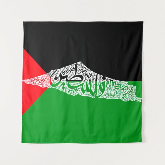 Gratis Palestina kaart en vlag فلسطين Wandkleed (Voorkant (horizontaal))