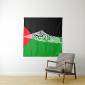 Gratis Palestina kaart en vlag فلسطين Wandkleed (In Situ (horizontaal))