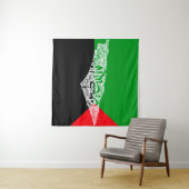 Gratis Palestina kaart en vlag فلسطين Wandkleed (In situ)
