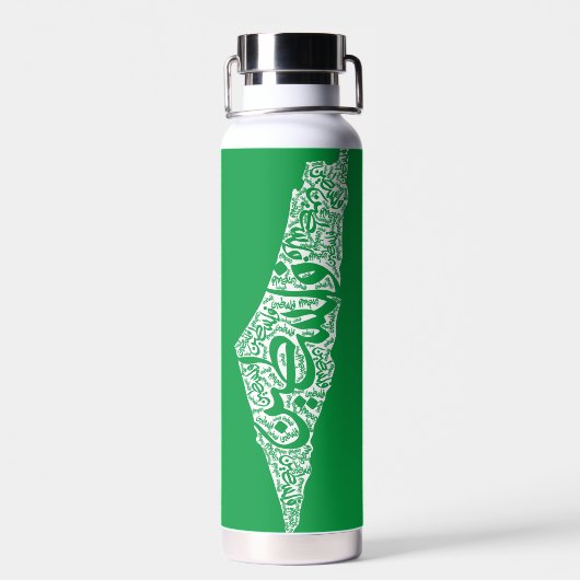 Gratis Palestina kaart en vlag فلسطين Waterfles (Achterkant)