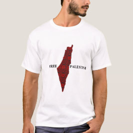 Gratis Palestina kaart met gedrukt borduurwerk T-shirt