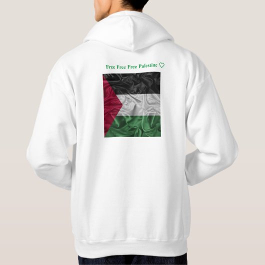 Gratis Palestina Mannen Hoodie (Achterkant)