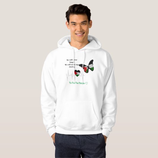 Gratis Palestina Mannen Hoodie (Voorkant volledig)