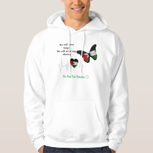 Gratis Palestina Mannen Hoodie (Voorkant)