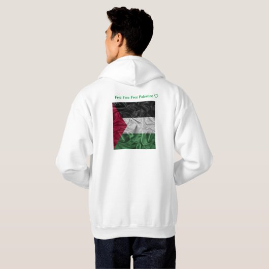 Gratis Palestina Mannen Hoodie (Achterkant volledig)