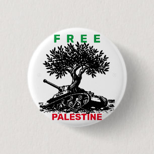 GRATIS PALESTINA OLIJFBOOM TANK VLAG KLEUREN RONDE BUTTON 3,2 CM