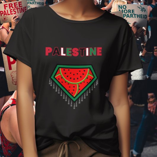 Gratis Palestina Protest T-Shirt - Watermeloen Tee