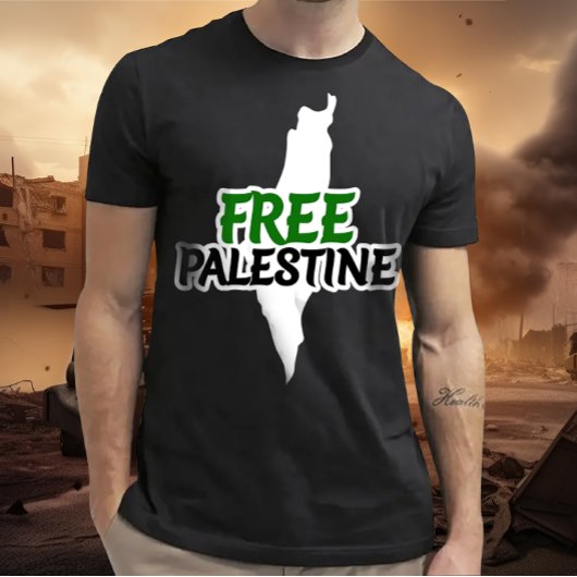 Gratis Palestina, Solidariteit, Palestina kaart T-shirt