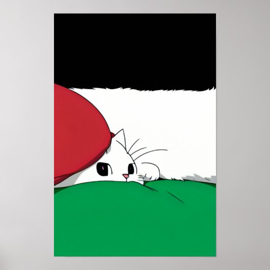 GRATIS PALESTINA Vlag Kat Poster (Voorkant)