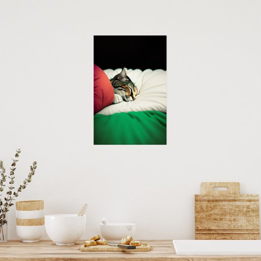GRATIS PALESTINA Vlag Kat Poster (Keuken)