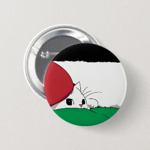 GRATIS PALESTINA Vlag Kat Ronde Button 5,7 Cm