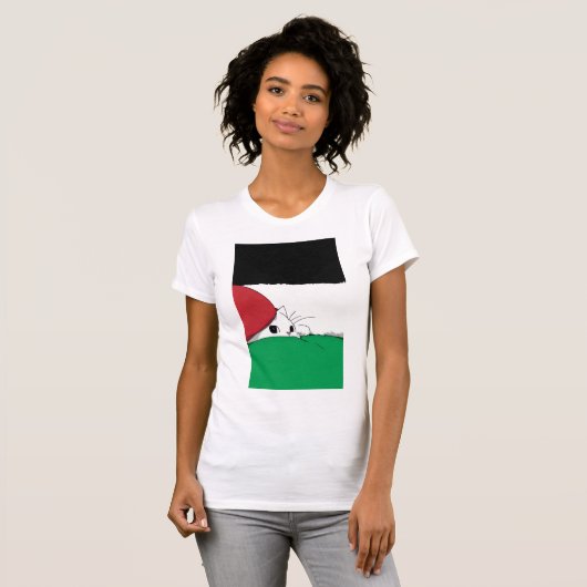 GRATIS PALESTINA Vlag Kat T-shirt (Voorkant volledig)