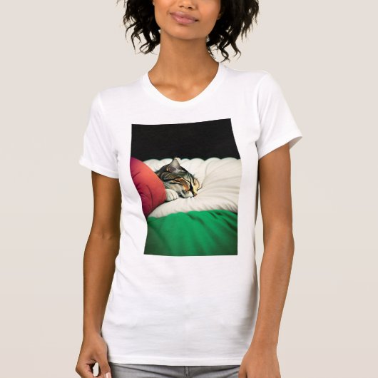 GRATIS PALESTINA Vlag Kat T-shirt (Voorkant)
