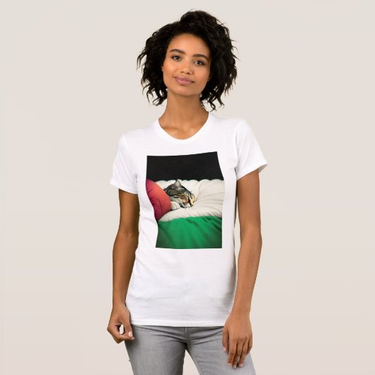 GRATIS PALESTINA Vlag Kat T-shirt (Voorkant volledig)