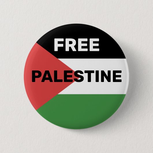 GRATIS PALESTINA VLAG ROOD ZWART GROEN WIT RONDE BUTTON 5,7 CM (Voorkant)