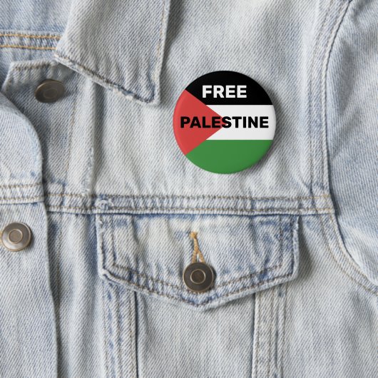 GRATIS PALESTINA VLAG ROOD ZWART GROEN WIT RONDE BUTTON 5,7 CM (In situ)