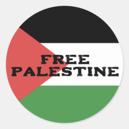 GRATIS PALESTINA VLAG ROOD ZWART GROEN WIT RONDE STICKER