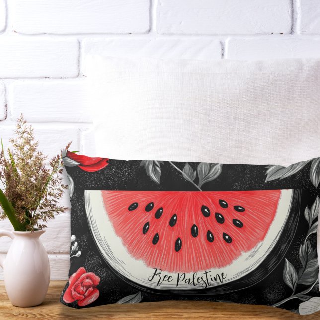 Gratis Palestina Watermeloen Kussen (Free Palestine Lumbar Pillow)