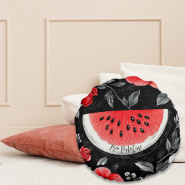 Gratis Palestina Watermeloen Rond Kussen