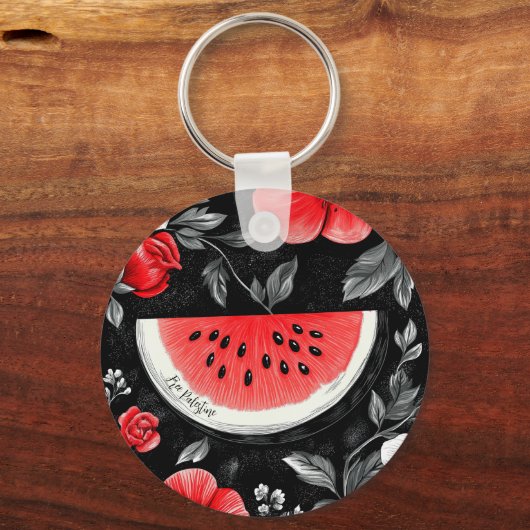 Gratis Palestina Watermeloen Sleutelhanger (Voorkant)