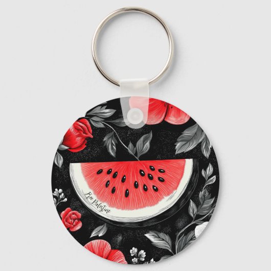 Gratis Palestina Watermeloen Sleutelhanger (Achterkant)