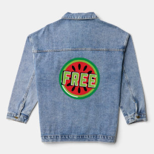 Gratis Palestina watermeloen- Vrijheid voor Palest Denim Jacket