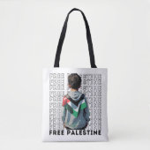 GRATIS PALESTINA wit Tote Bag (Voorkant)