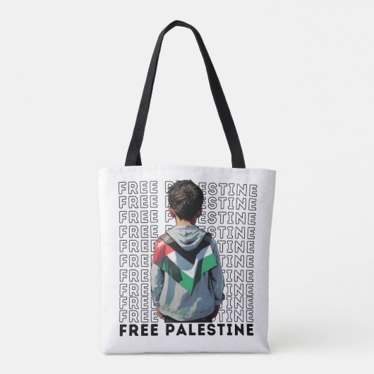 GRATIS PALESTINA wit Tote Bag (Achterkant)