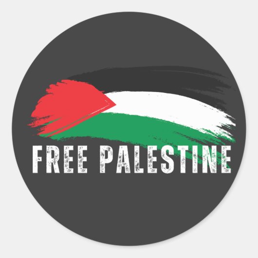 GRATIS PALESTINA zwart Ronde Sticker (Voorkant)