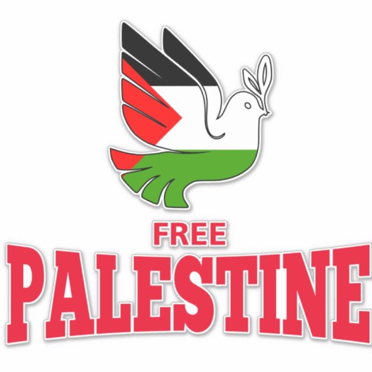 Gratis Palestine auto Sticker (Voorkant)