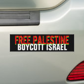 GRATIS PALESTINE BOYCOTT ISRAEL bumpersticker (Op auto)