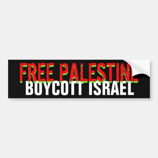 GRATIS PALESTINE BOYCOTT ISRAEL bumpersticker (Voorkant)