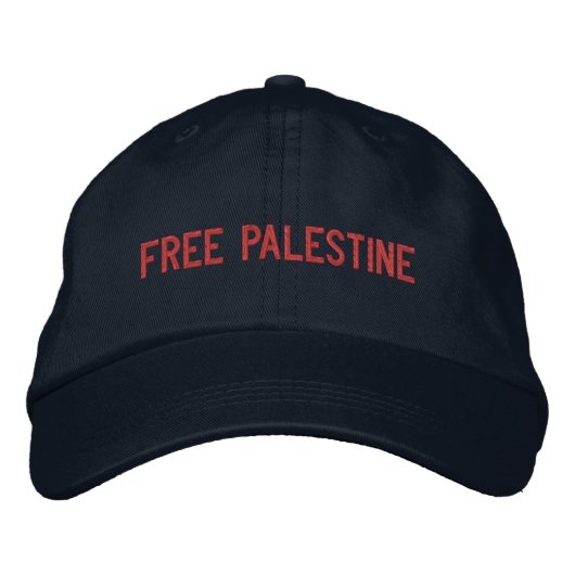 Gratis Palestine rood aangepaste tekst minimalisti Geborduurde Pet (Voorkant)