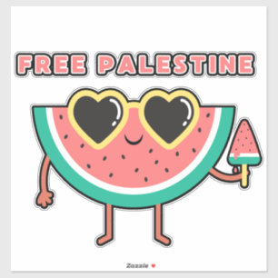 gratis palestine Watermeloen Palestina schattig kl Sticker