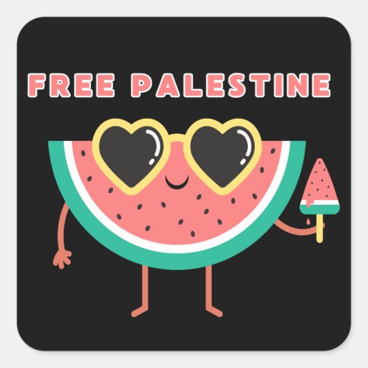 gratis palestine Watermeloen Palestina schattig kl Vierkante Sticker (Voorkant)