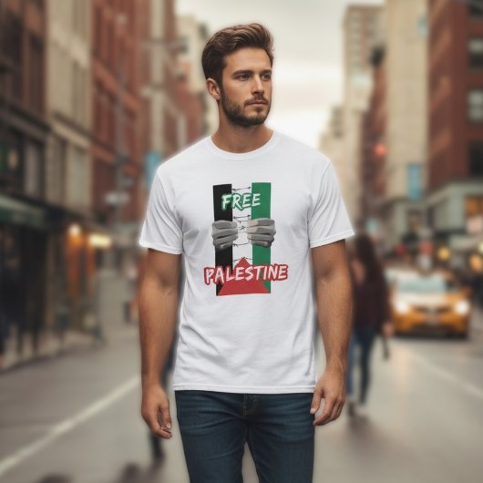 GRATIS PALESTINE wit T-shirt voor man