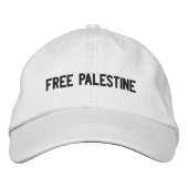 Gratis Palestine zwart aangepaste tekst minimalist Geborduurde Pet (Voorkant)
