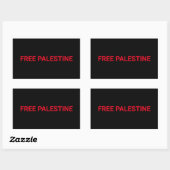 Gratis Palestine zwart rood aangepaste tekst minim Rechthoekige Sticker (Vel)